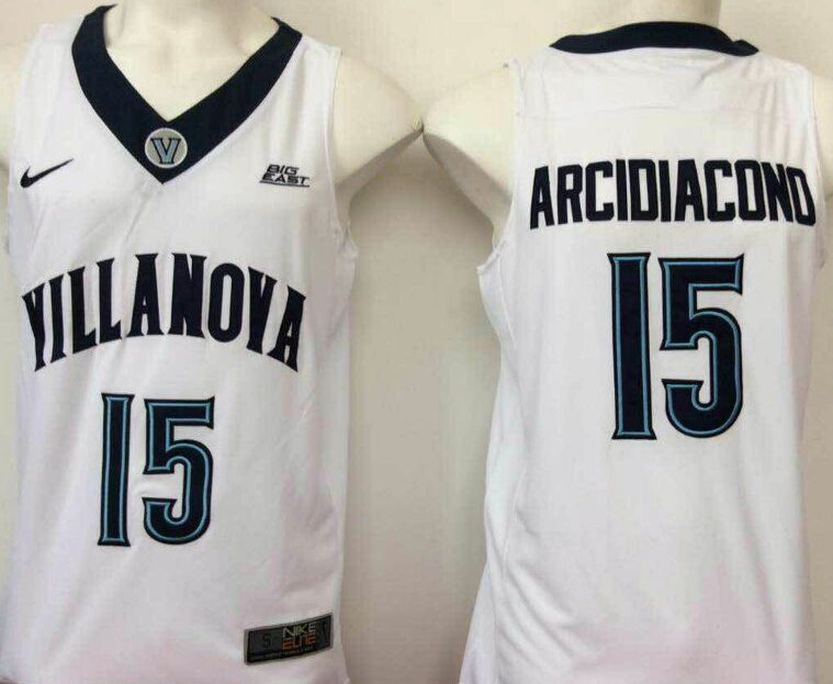 NCAA Men Villanova Wildcats White 15 Arcidiacond